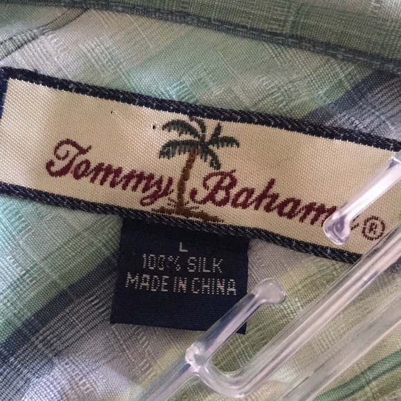 Tommy Bahama Hawaiian striped shirt LRG 100% Silk - Picture 3 of 12